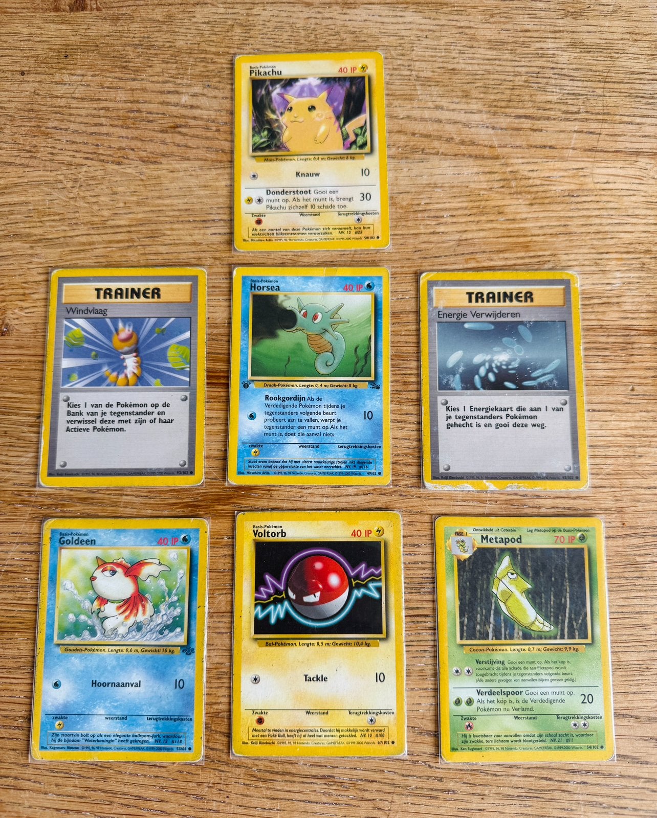 7 Nederlandse Pokémonkaarten, waaronder Pikachu, Ophalen of Verzenden, Meerdere kaarten
