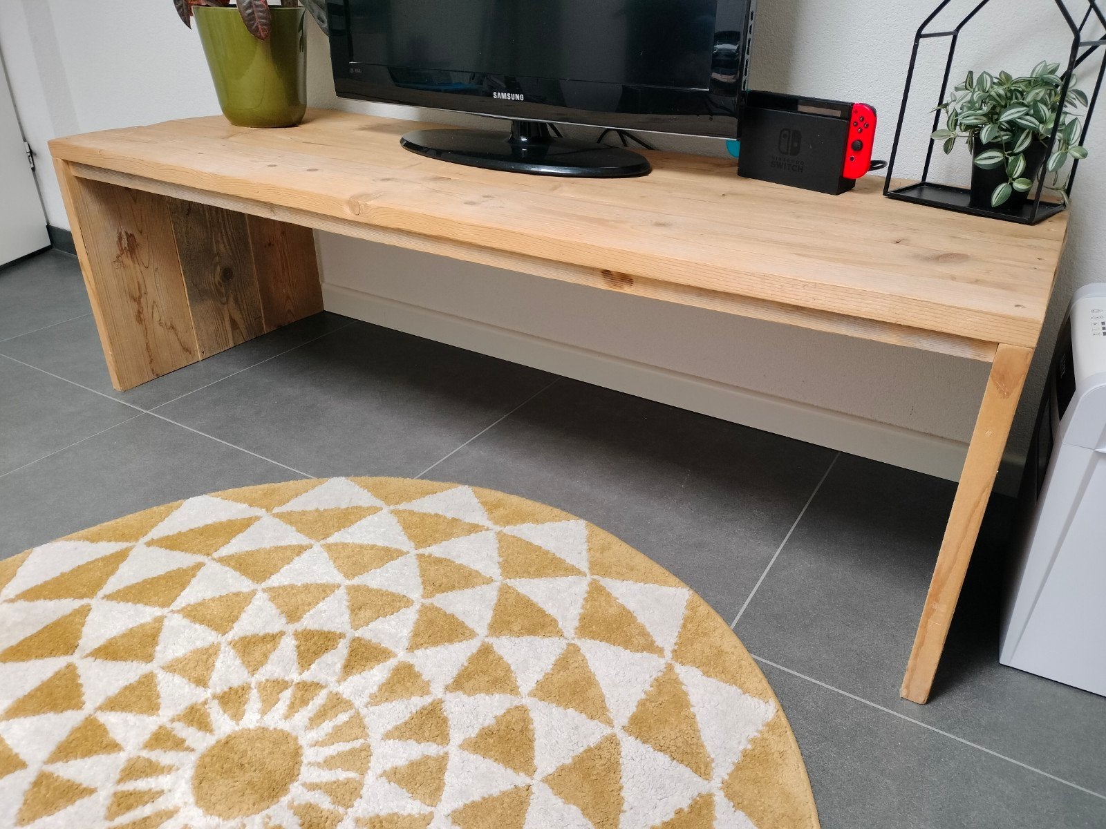 Steigerhouten tafel of bankje, Ophalen, 150 tot 200 cm, Zo goed als nieuw, Minder dan 100 cm