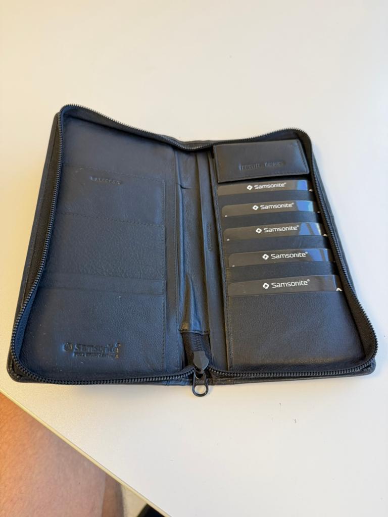 Samsonite Lederen Reisportemonnee Met Rits Zwart echt leer, Zwart, Nieuw, Ophalen of Verzenden, H