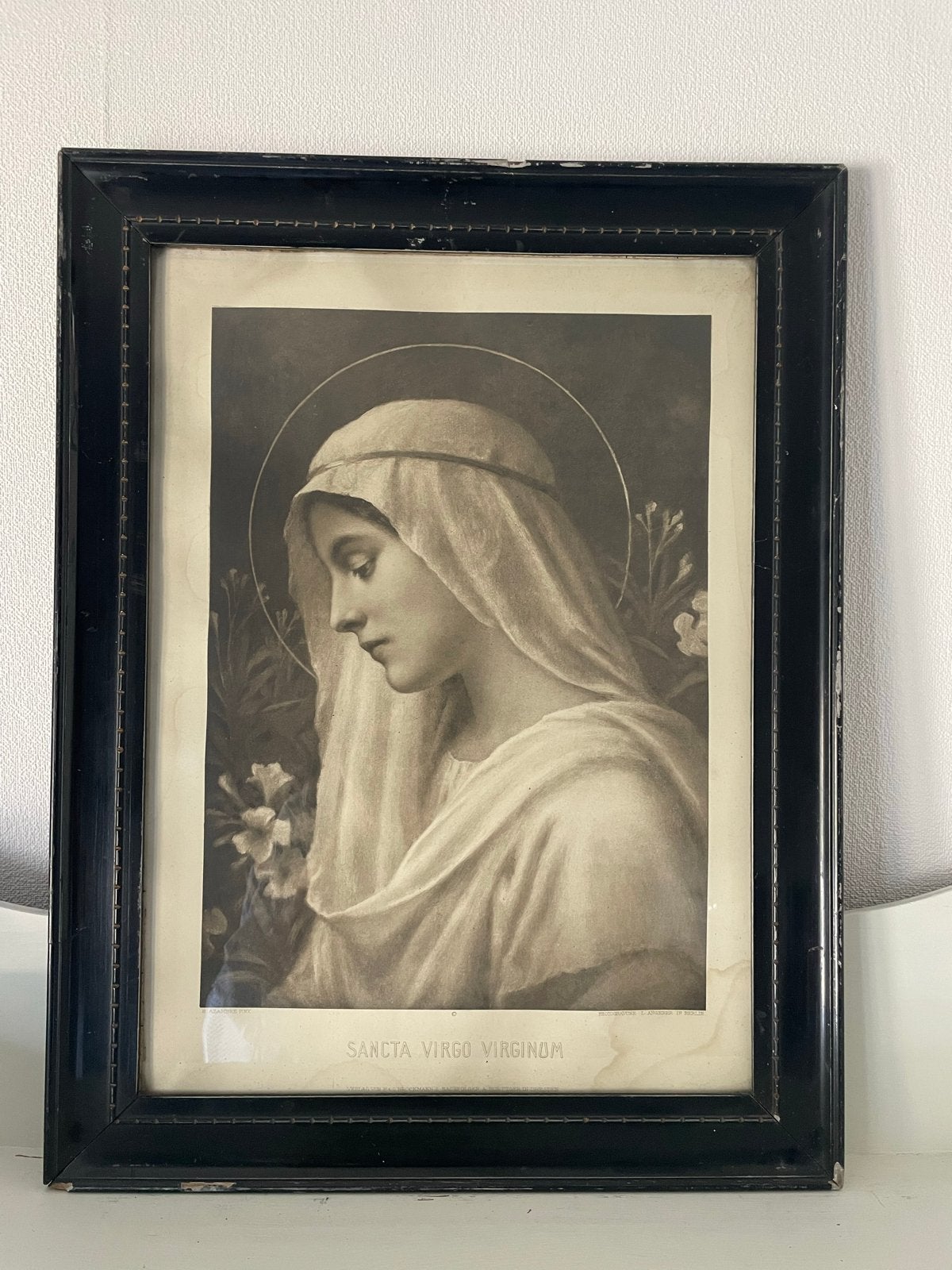 Prachtige lijst met een fotogravure van Maria, Ophalen, Ingelijst, Religie, Gravure
