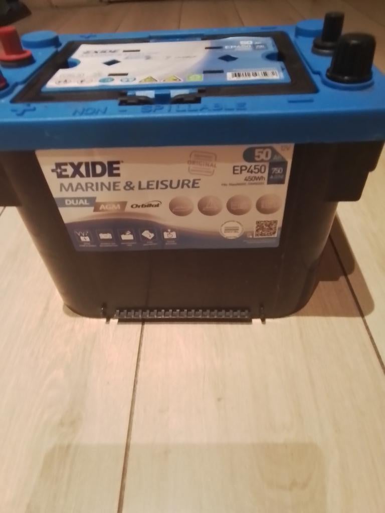 Maxima Exide Dual AGM accu 50Ah 450Wh 750A, Ophalen of Verzenden, Gebruikt