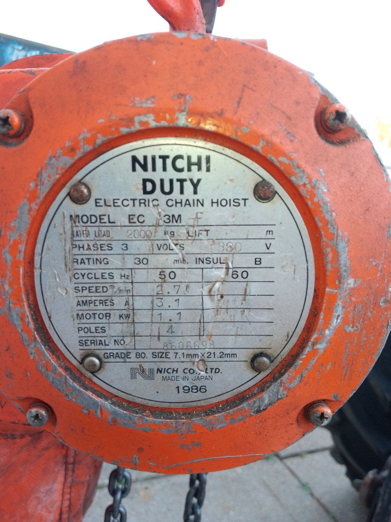 kettingtakel 2 ton Nitchi, Ophalen, Gebruikt, Elektrisch