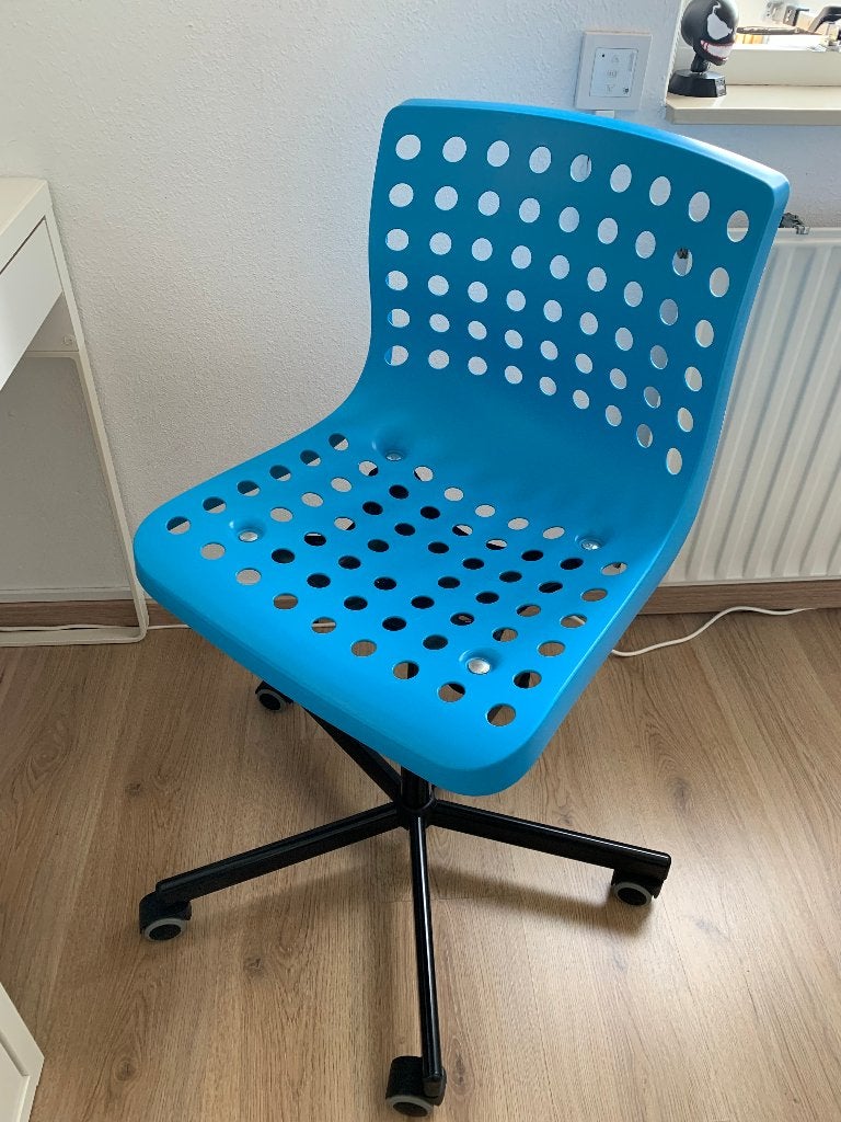 Sporren bureaustoel, Ophalen, Zo goed als nieuw, Blauw, Bureaustoel