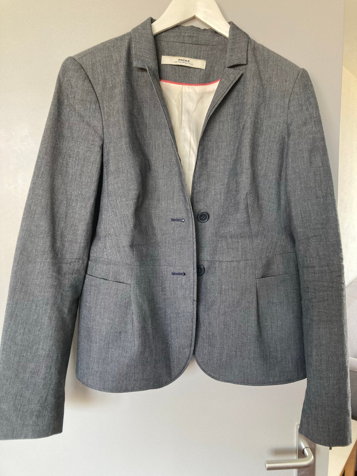 Mexx Metropolitan Jasje blazer - Blauwgrijs - Maat 44, Blauw, Maat 42/44 (L), Ophalen of Verzenden, Zo goed als nieuw