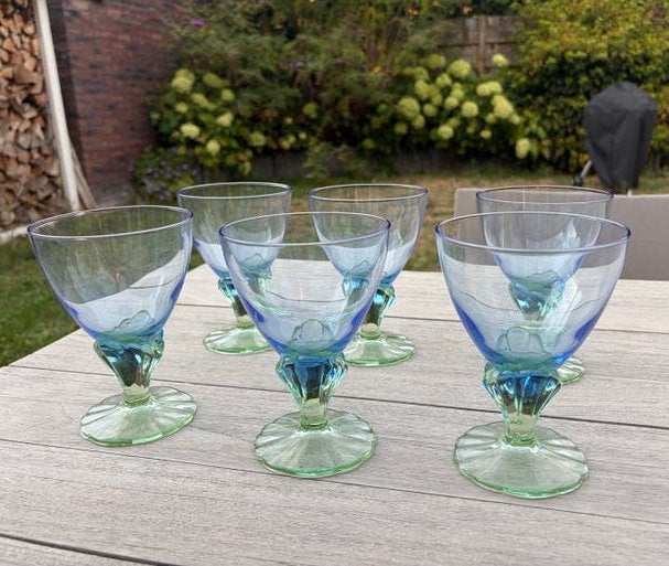 Set van 6 Bormioli Rocco Bahia ijs coupes, Antiek en Kunst, Ophalen of Verzenden