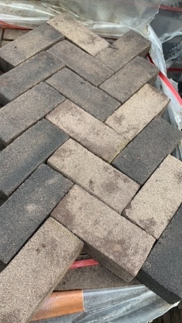 Gebakken klinkers en kinderkoppen, Tuin en Terras, Ophalen of Verzenden, Gebruikt, Klinkers