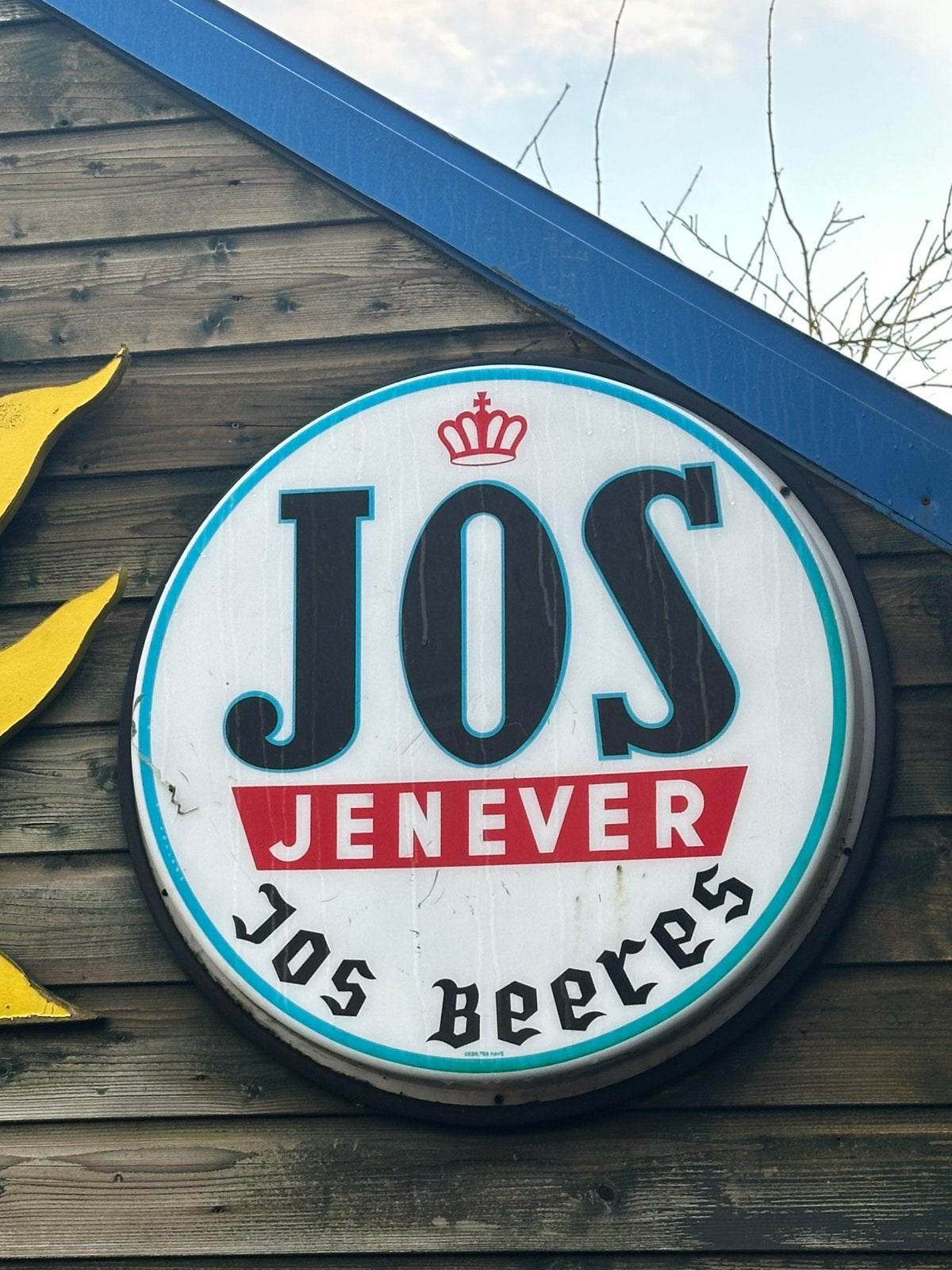 Reclame bord Jos Jenever., Verzamelen, Merken en Reclamevoorwerpen, Ophalen, Gebruikt, Reclamebord