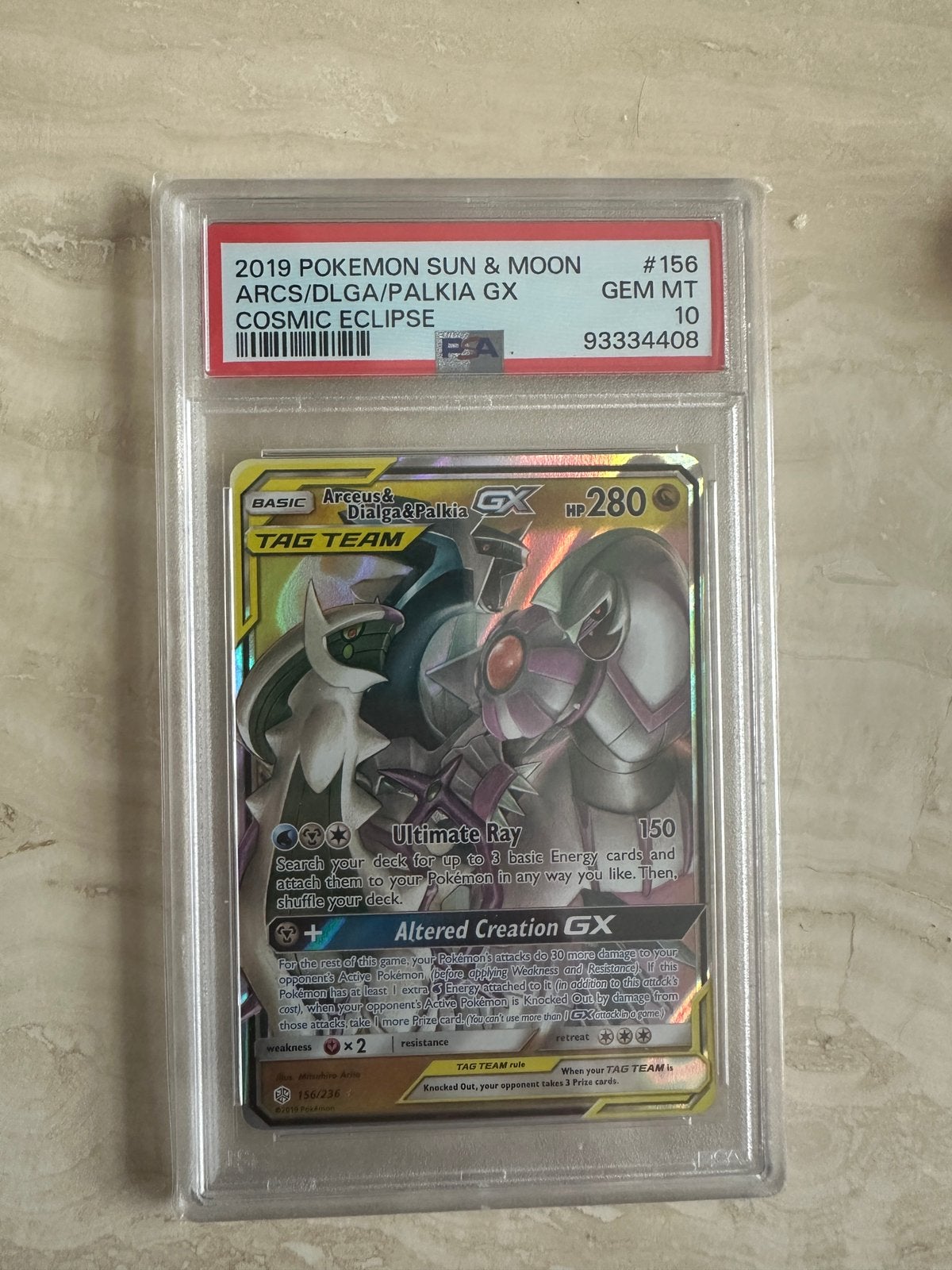 Arceus & Dialga & Palkia GX (CEC 156) psa 10 engels, Ophalen, Nieuw