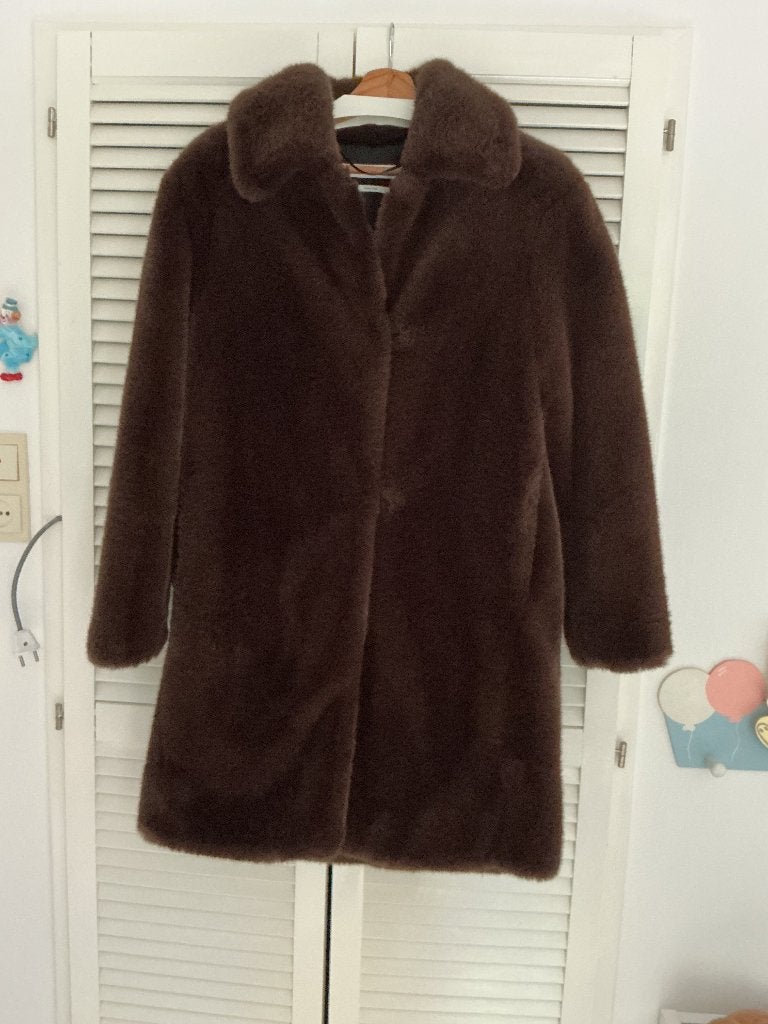 Imitatie bontjas, Kleding | Dames, Mango, Bruin, Zo goed als nieuw, Ophalen