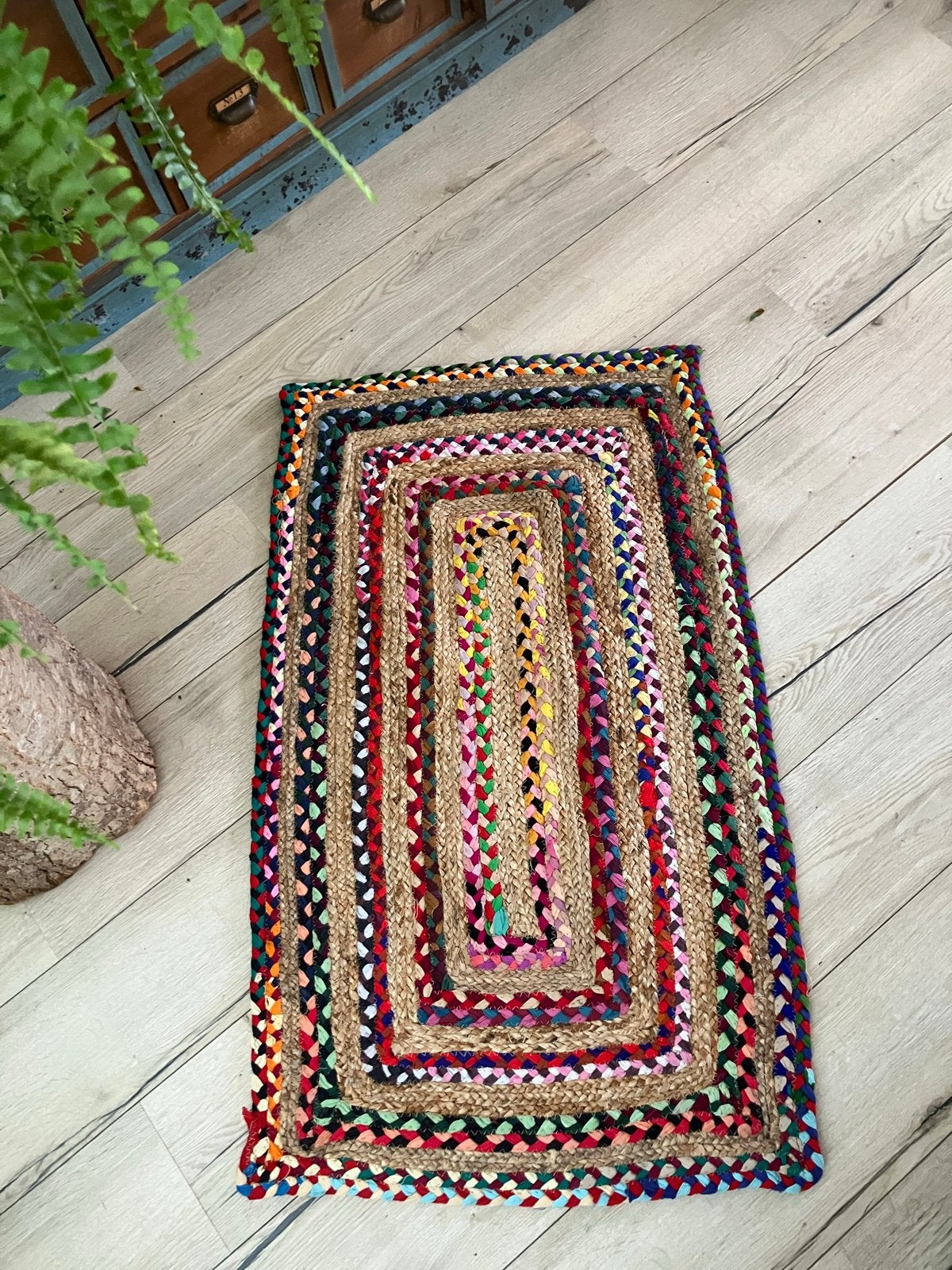 Jute vloerkleed 'Sevilla' 60x110 cm - Handgemaakt, 100 tot 150 cm, Beige, Nieuw, Rechthoekig