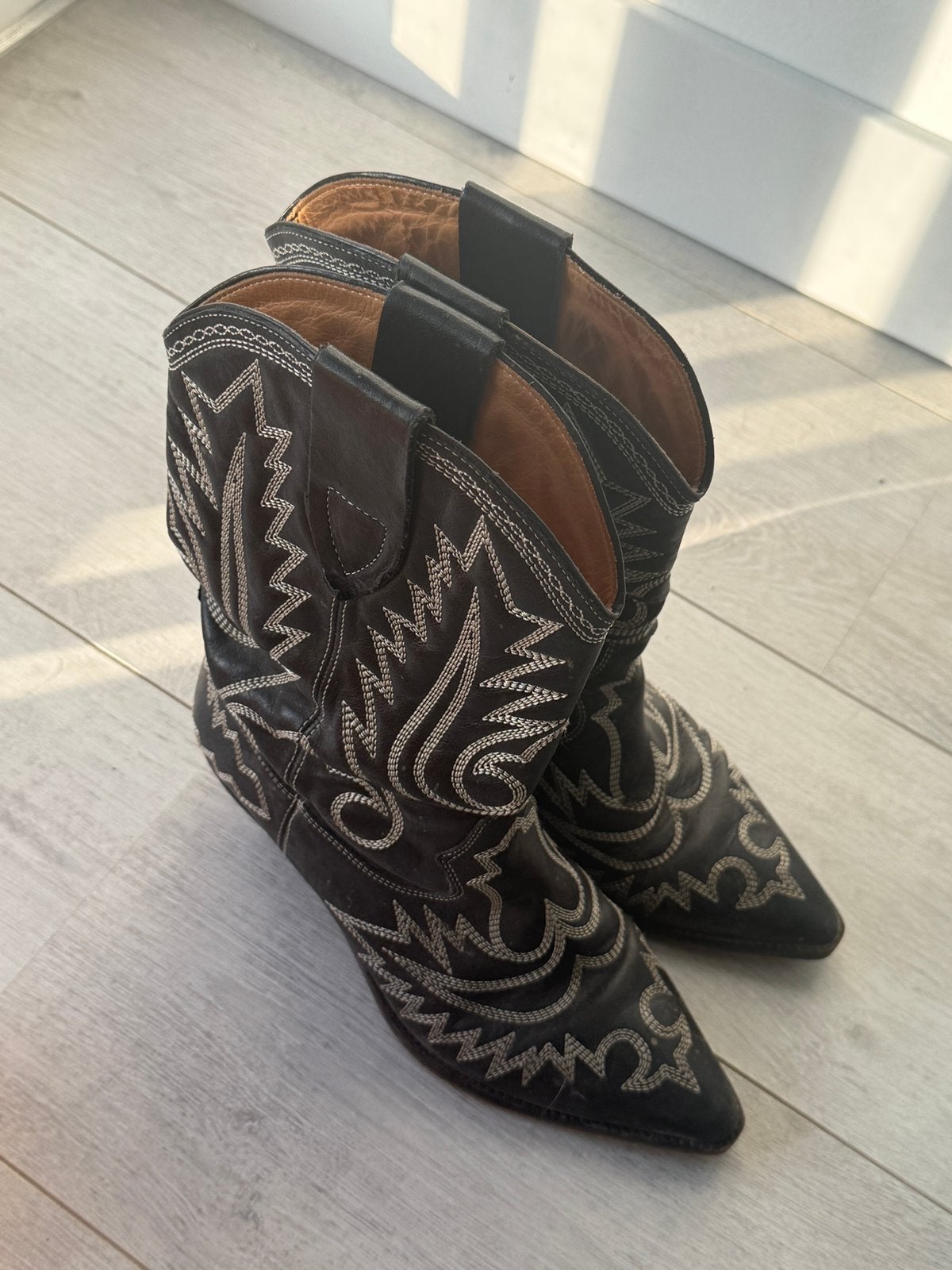Isabel Marant cowboylaarzen zwart leer, maat 41, Ophalen, Zo goed als nieuw