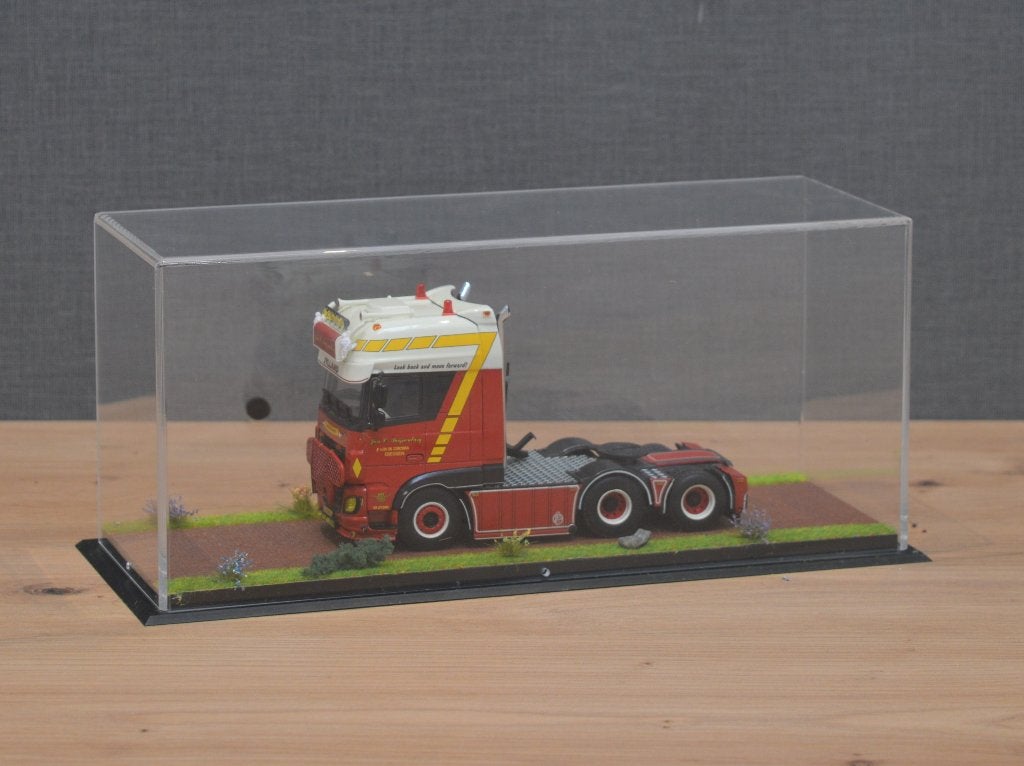 Dioramavitrine losse trekker, Rode klinkers (25x9x11cm), Ophalen of Verzenden, Nieuw, Bus of Vrachtwagen, Tekno