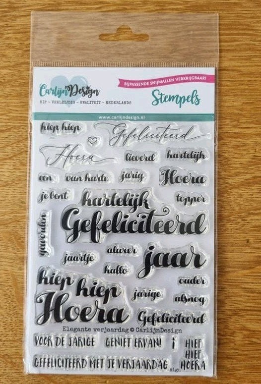 CarlijnDesign Clearstamps "elegante verjaardag", Ophalen of Verzenden, Nieuw, Clearstamp
