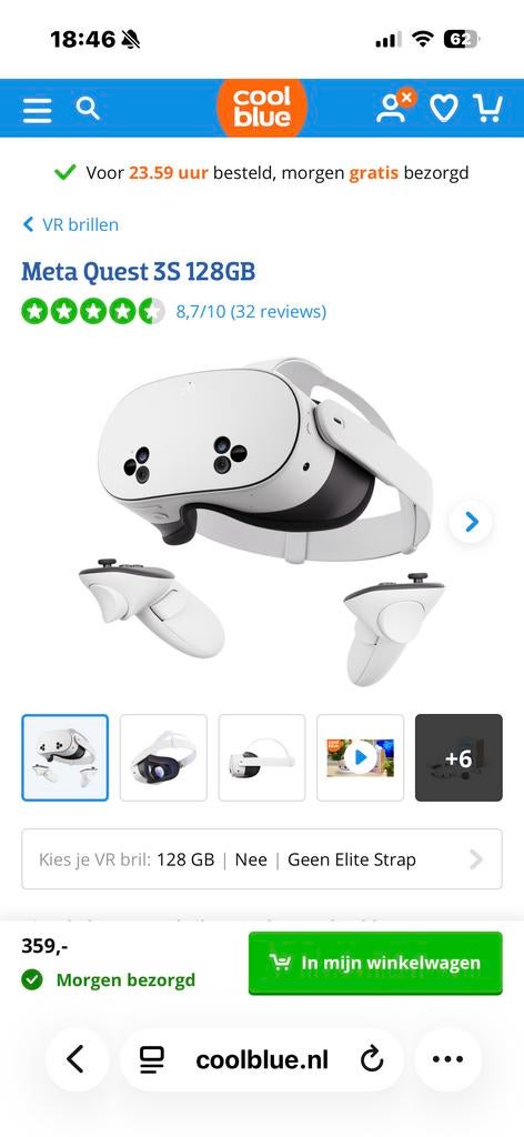 Meta Quest 3S 128GB VR-bril, Ophalen, Nieuw, VR-bril, Overige platformen