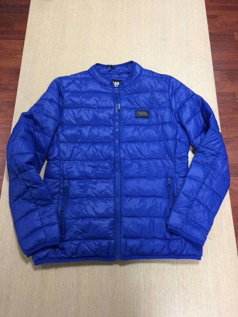 AUTENTIEKE 'KARL LAGERFELD' UNISEX HERFST JAS & CAPUCHION, Verzenden, Nieuw, Maat 38/40 (M), Blauw
