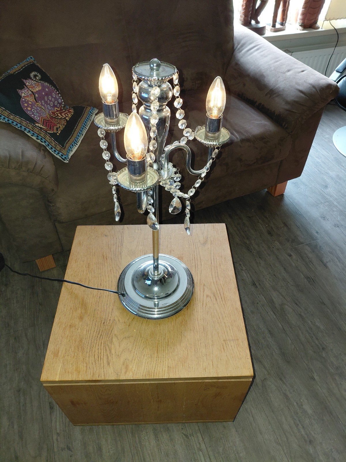 Mooie tafellamp met pegels - sfeervolle verlichting, Ophalen, Gebruikt, Klassiek, Glamour, Glas