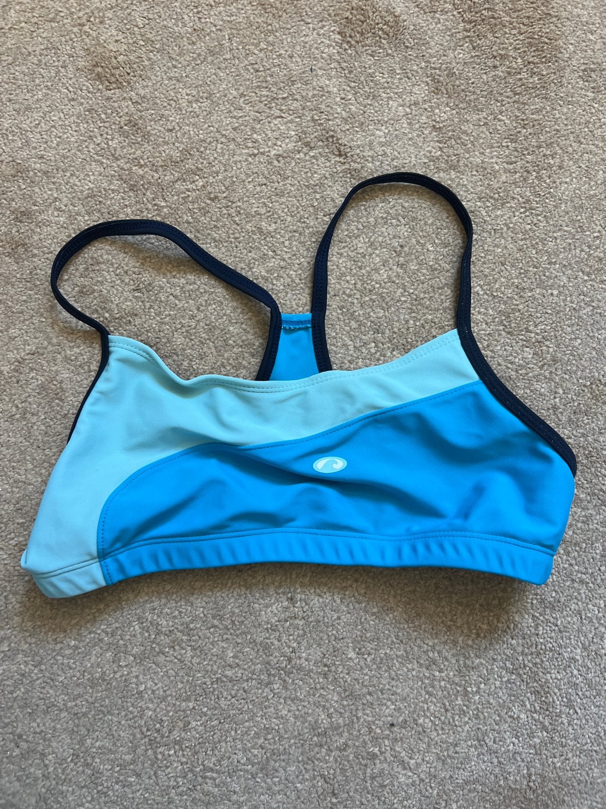 Blauwe sportbikini top met racerback mt m/36-38, Ophalen of Verzenden, Gedragen, Blauw, Bikini