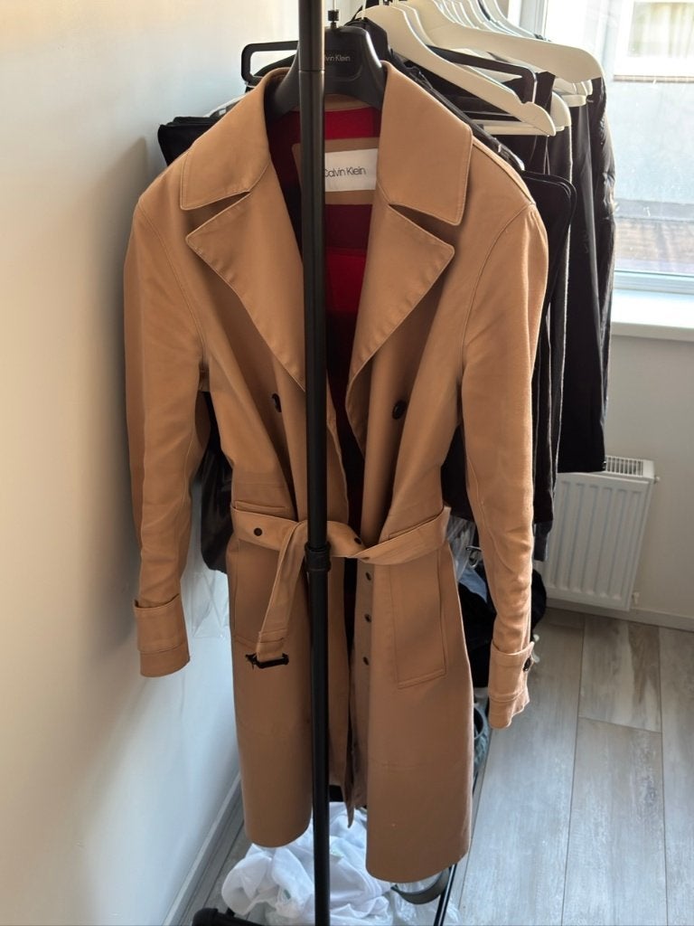 Calvin Klein Beige Trench Coat – Size 50 – Belted, Calvin Klein, Maat 48/50 (M), Beige, Ophalen of Verzenden