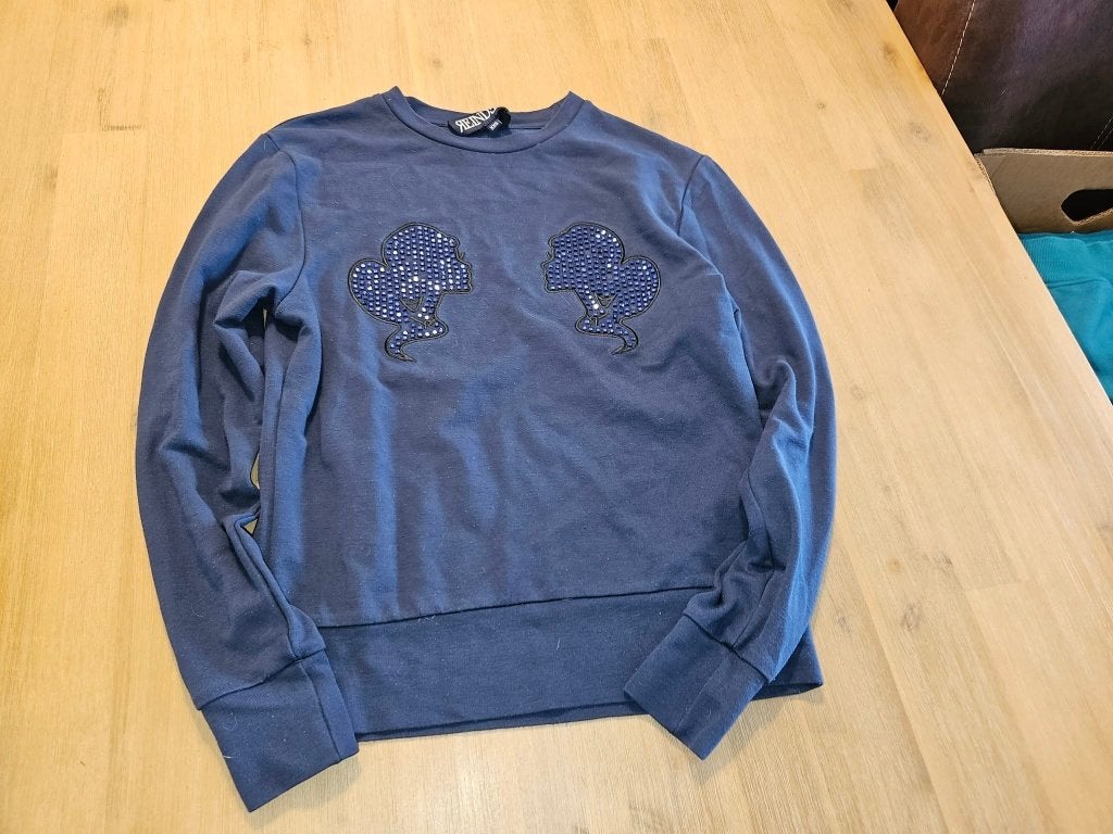 Reinders Carelabel sweater met pailletten maat XXS, Reinders Carelabel, Blauw, Ophalen of Verzenden, Zo goed als nieuw