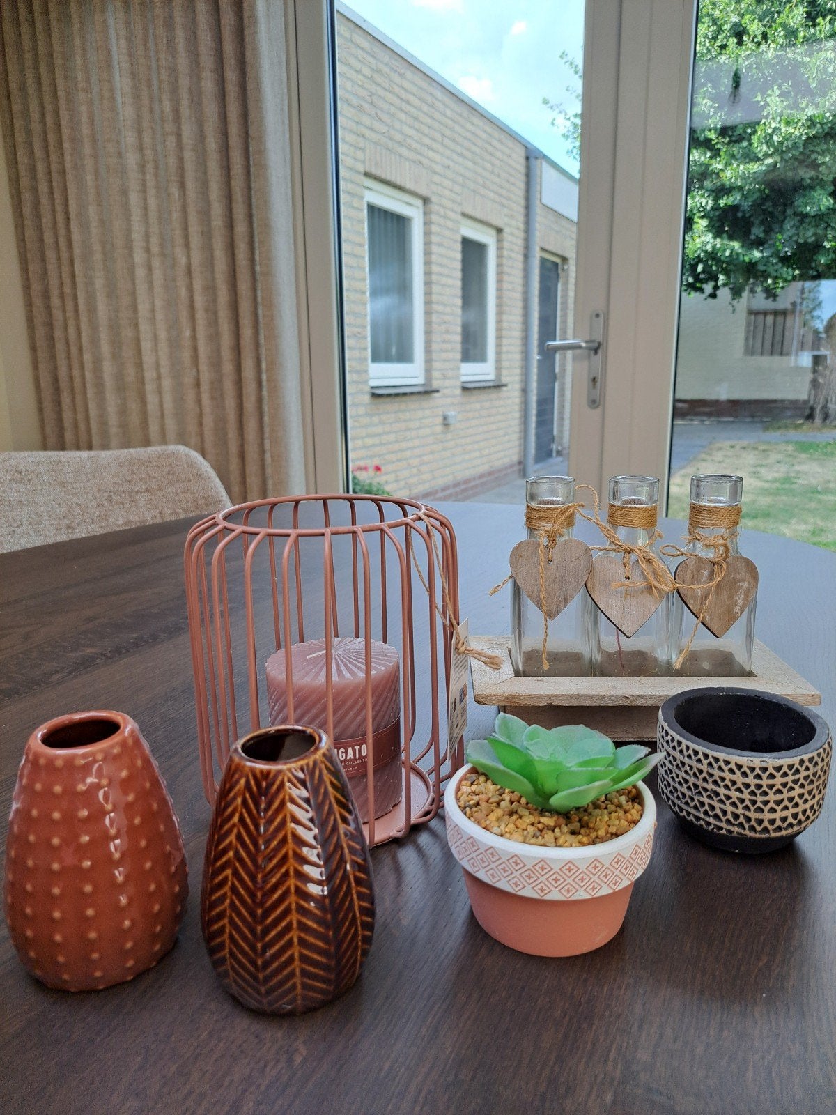 Decoratieve vaasjes, potjes en kaars, Ophalen of Verzenden