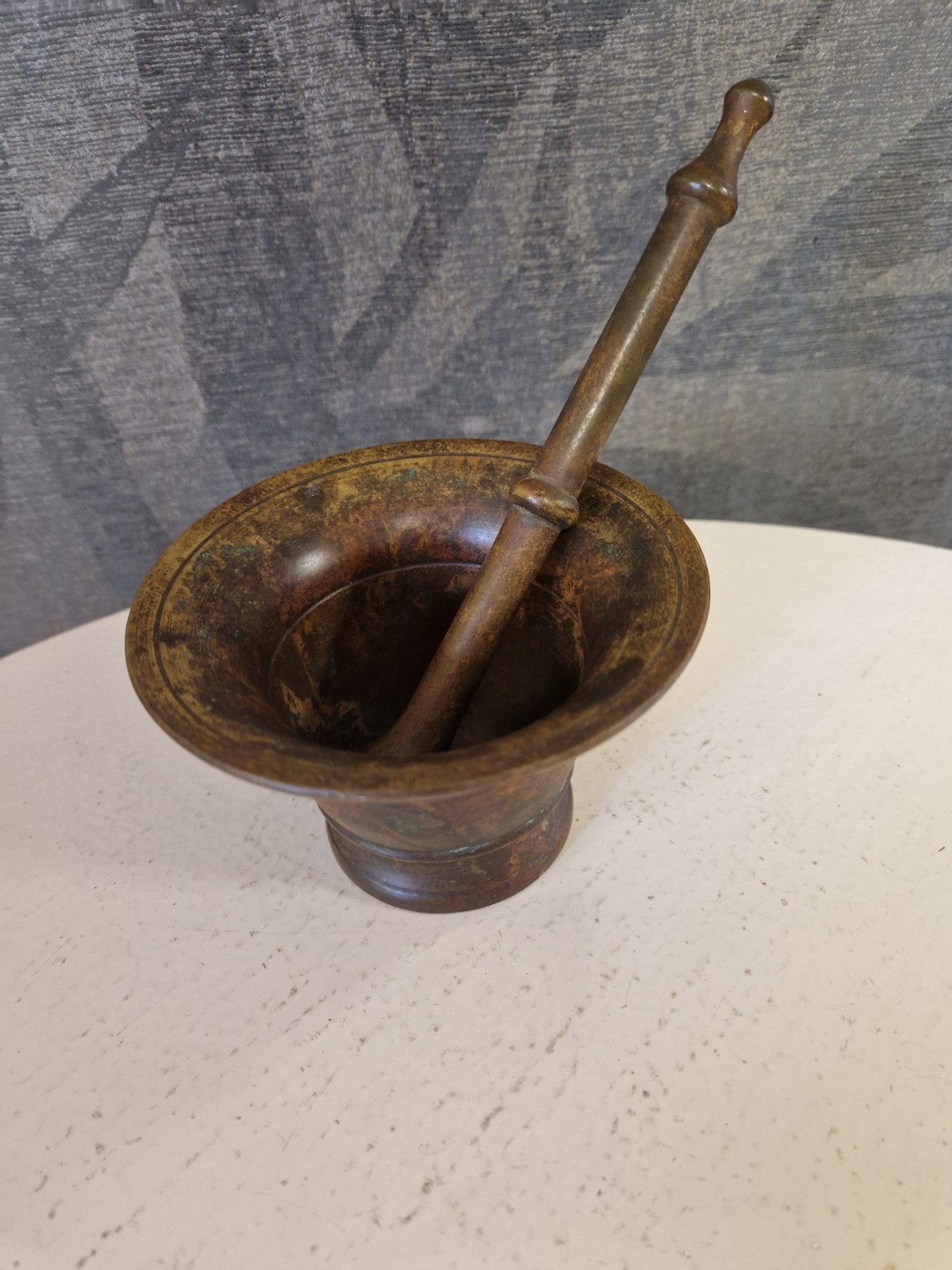 Antieke vijzel met stamper, Antiek en Kunst, Ophalen of Verzenden, Brons