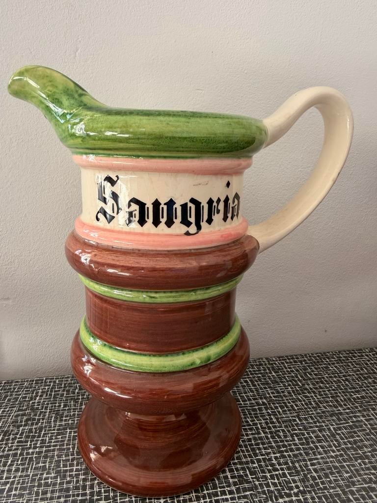 Vintage Sangria Kan - Handgeschilderd Keramiek, Ophalen of Verzenden