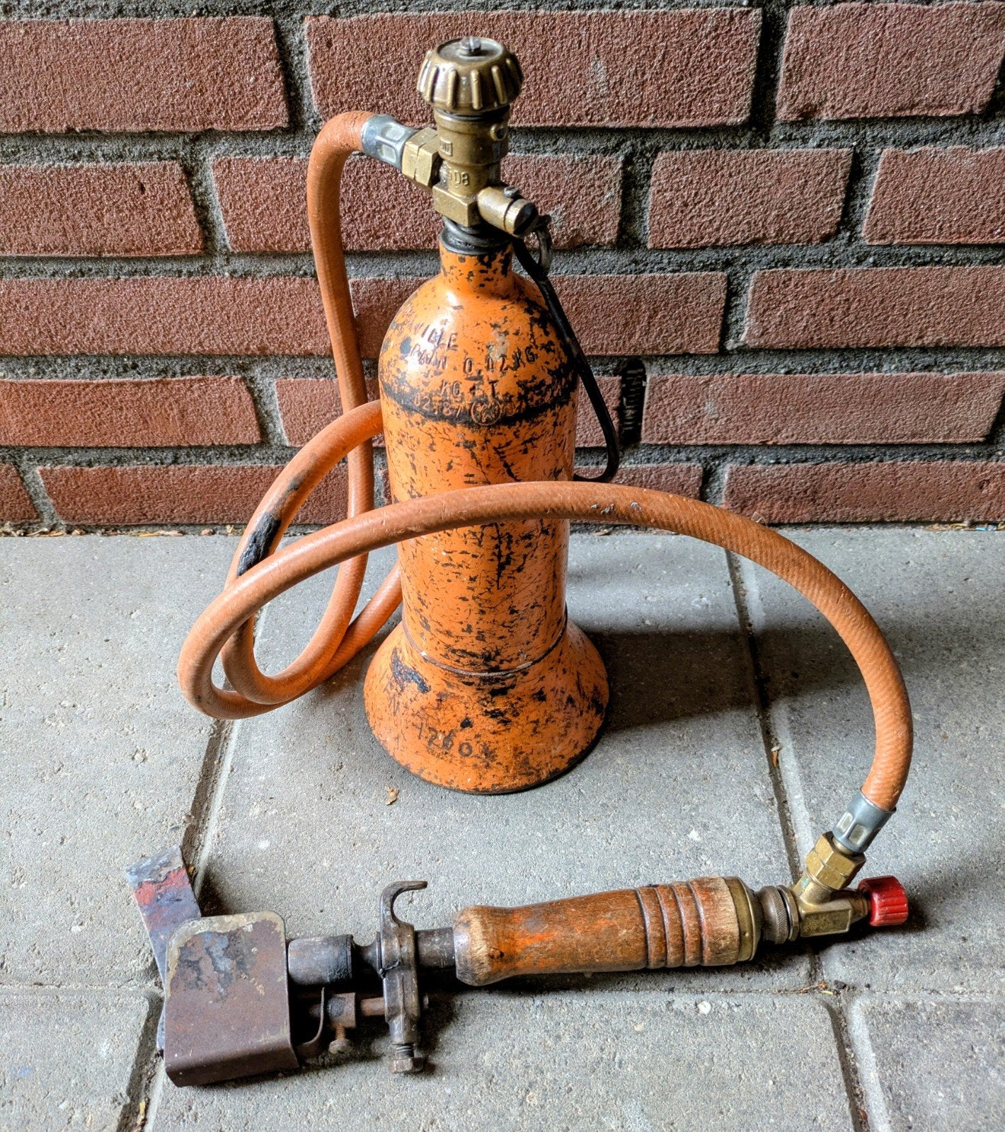 Gasflesje met soldeerbout, Ophalen, Gebruikt