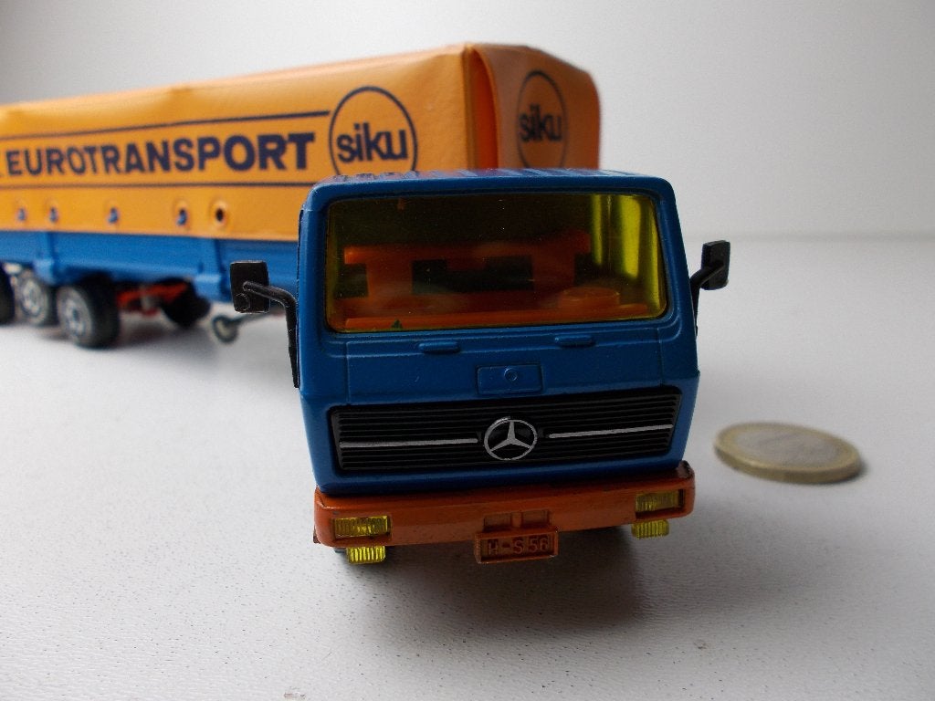 1975 SIKU 3412 MERCEDES BENZ 2231 SATELZUG EURO TRANSPORT., Hobby en Vrije tijd, Modelauto's | 1:50, Ophalen of Verzenden, Zo goed als nieuw