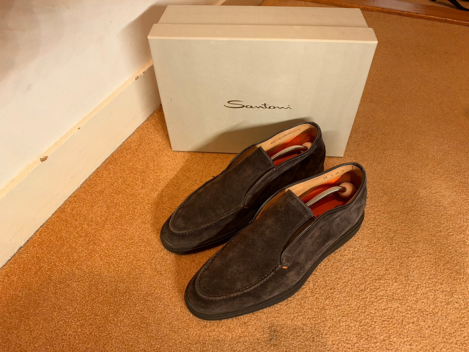 Santoni Detroit Loafers maat: UK 10, 44/45 NL, Kleding | Heren, Loafers, Bruin, Ophalen of Verzenden, Gedragen