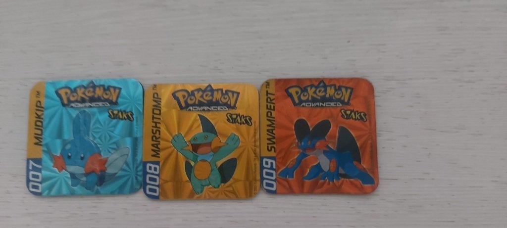 pokemon magneten panini staks Mudkip Marshtomp Swampert, Ophalen of Verzenden, Nieuw