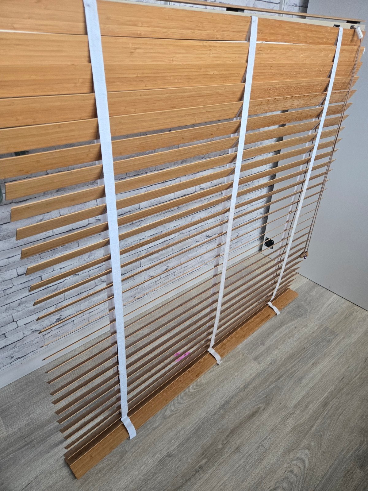 houten jaloezien 127x130 cm, Bruin, 127 cm, Ophalen of Verzenden, Zo goed als nieuw