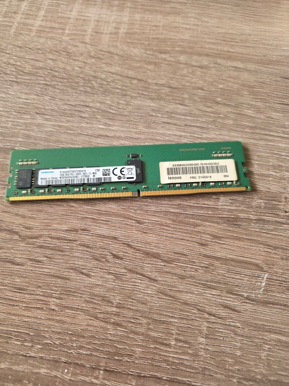 Samsung 16GB DDR4 RAM 2666V Geheugenmodule, Computers en Software, RAM geheugen, Ophalen, Gebruikt, Server, DDR4