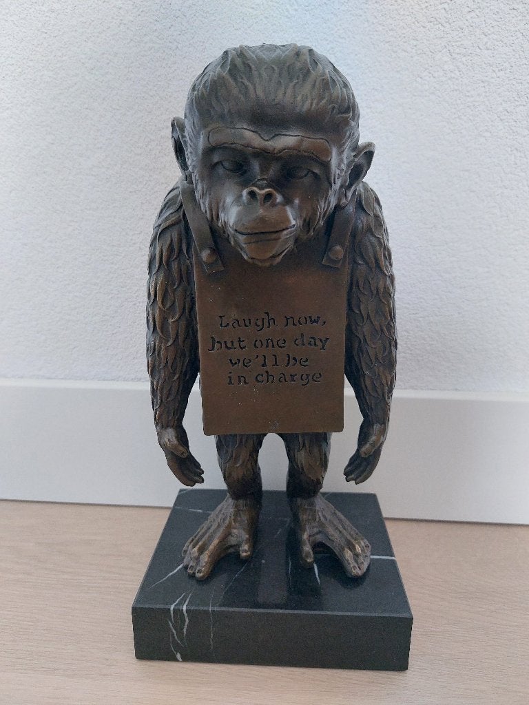 BANKSY AFTER BRONS AAP MARMER, Antiek en Kunst, Ophalen of Verzenden, Brons