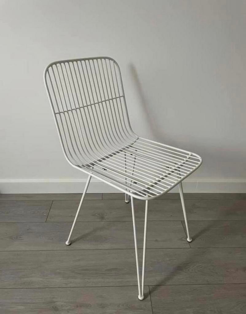 2 Metalen stoel van Intratuin - Wit design, Ophalen, Gebruikt, Modern, Design, Tuin, Wit