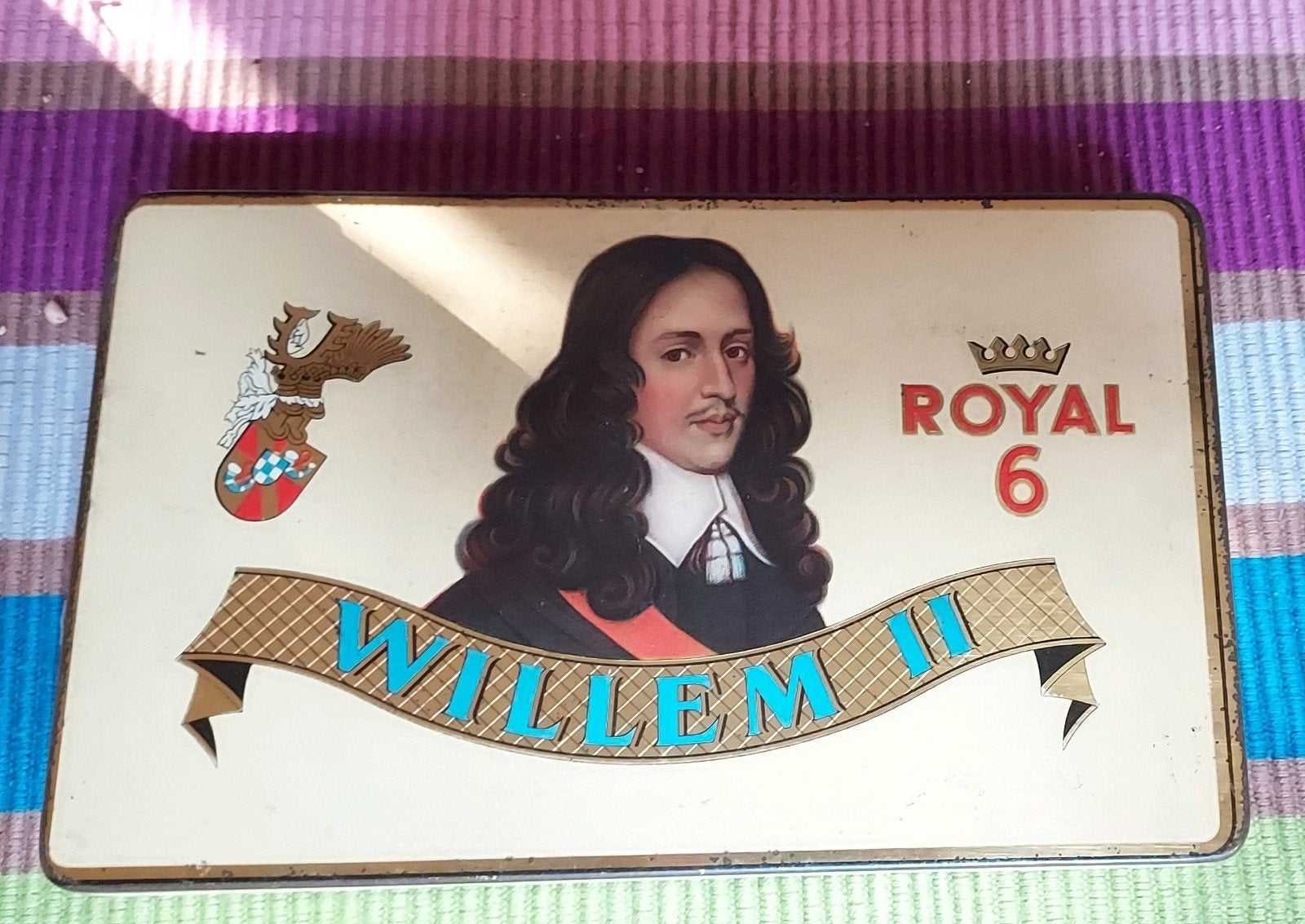 Willem II sigarenblik (No. 574) stamt uit de jaren 60 of 70, Ophalen of Verzenden, Gebruikt, Tabaksdoos of Verpakking