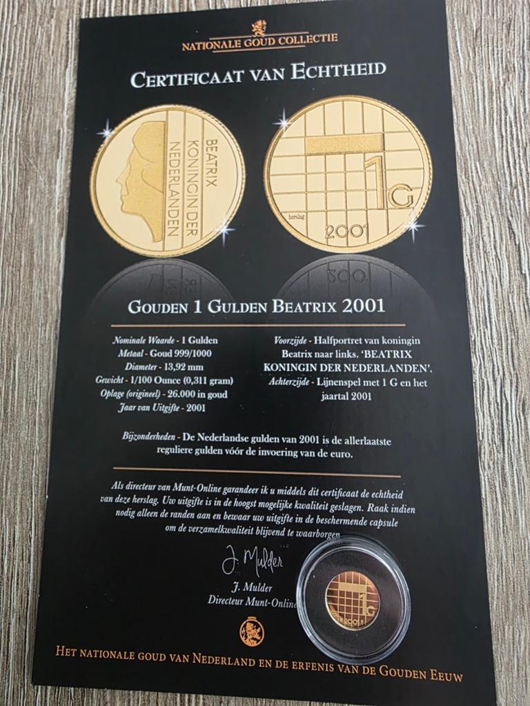 1 gulden goud munt, Ophalen of Verzenden, Koningin Beatrix, 1 gulden, Goud