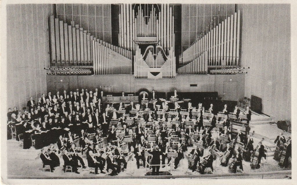 RADIO SYMPHONY ORKEST UIT 1954 ZEER MOOIE OUDE KAART KN510, Ophalen of Verzenden, 1940 tot 1960, Gelopen, Overige thema's