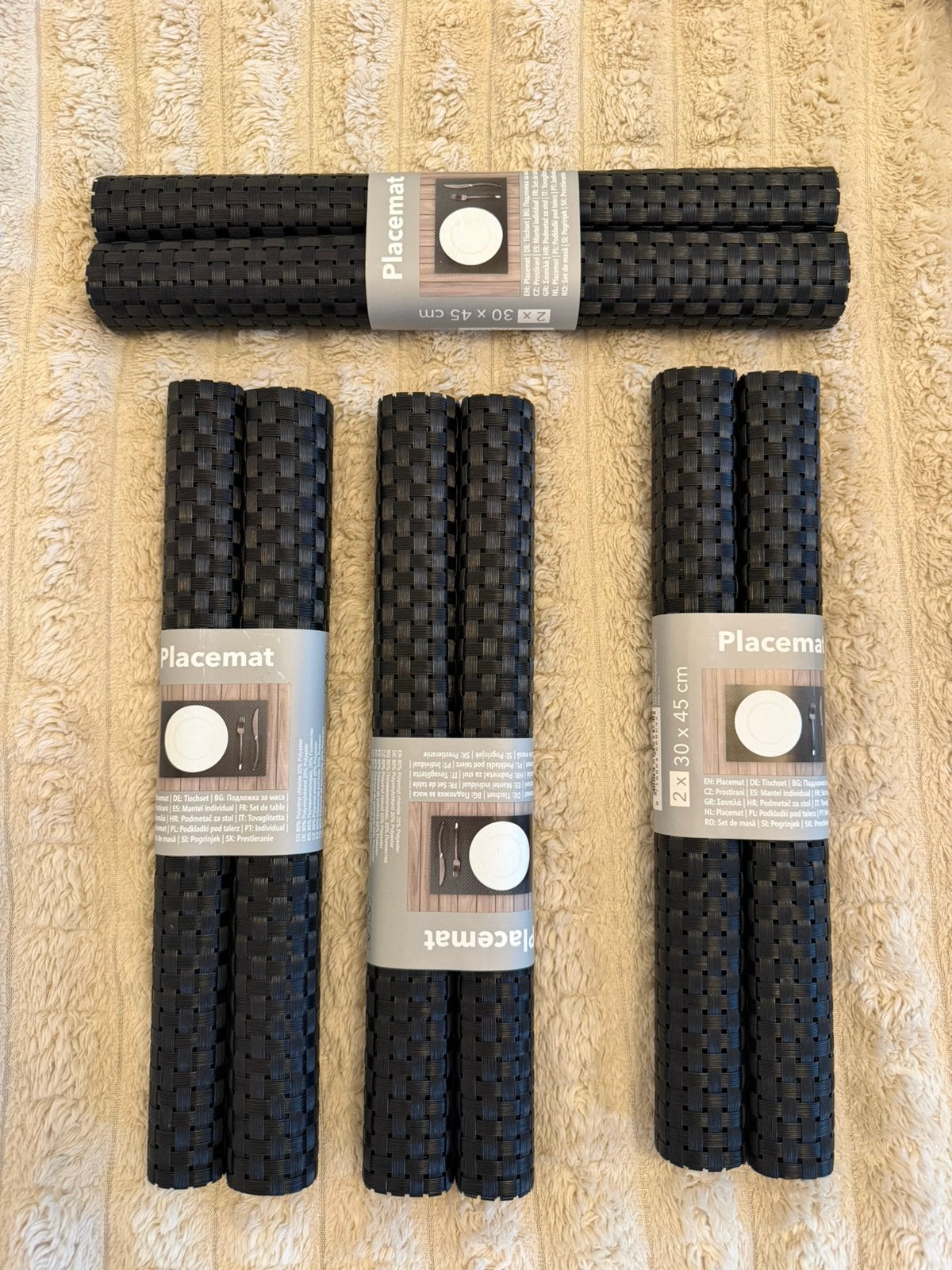 Zwarte placemats 8x, Huis en Inrichting, Overige typen, Ophalen, Nieuw, Zwart