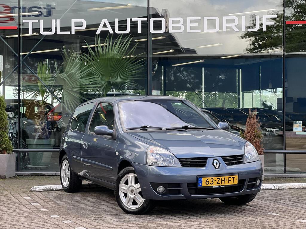 Renault Clio 1.4-16V Campus Airco Cruise 1eEig Lage km NAP, Voorwielaandrijving, Gebruikt, Zwart, Blauw