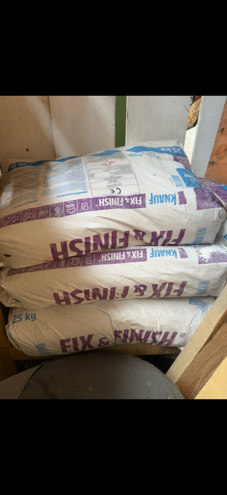7x Knauf Fix & Finish Stucmortel 25 kg, Ophalen, Overige typen, Nieuw, Minder dan 20 cm