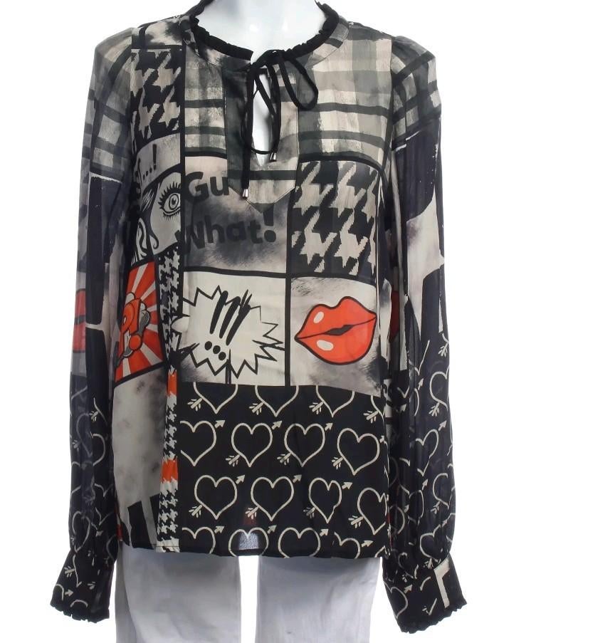Zwarte voile crêpe blouse/tuniek Grace Fashion 44-46, Verzenden, Zwart, Grace Fashion, Maat 42/44 (L)