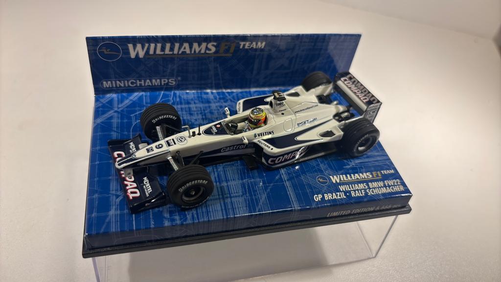 F1 Williams bmw fw22 ralf Schumacher braziel minichamps 1.43, Auto, Ophalen of Verzenden, MiniChamps, A