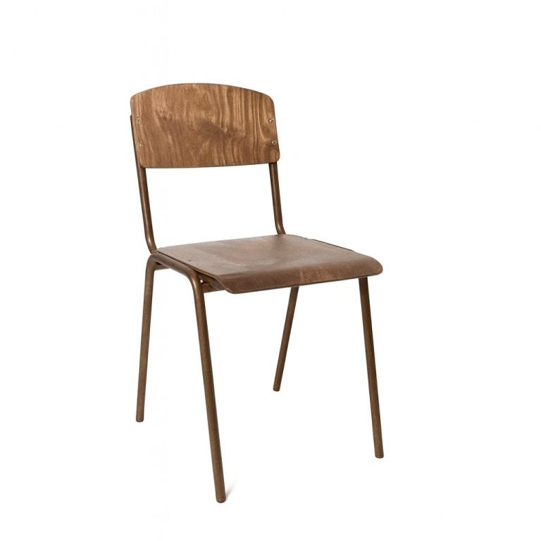 School chair vintage oude schoolstoelen eetkamerstoeen  324, Ophalen, Nieuw, Bruin, Vijf, Zes of meer stoelen