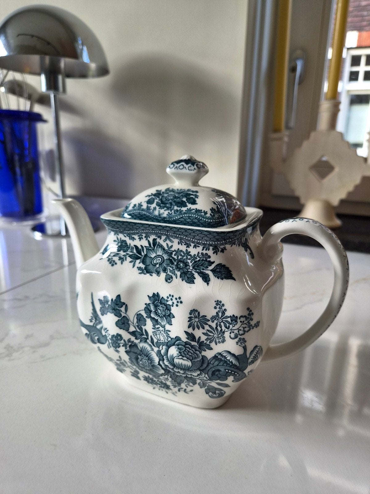 Antieke vintage Enoch Wedgwood Theepot - Aziatische Fazanten, Ophalen of Verzenden