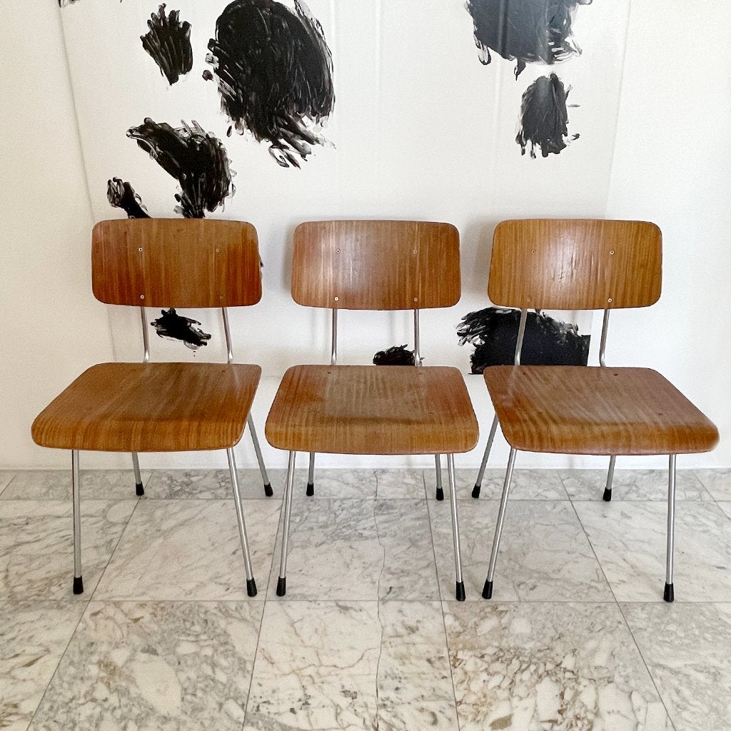 6 vintage Gispen STOELEN Cordemeijer Mid Century teak hout, Huis en Inrichting, Gebruikt, -, Ophalen of Verzenden, Vintage industrieel Dutch Design Mid Century Modern retro MCM
