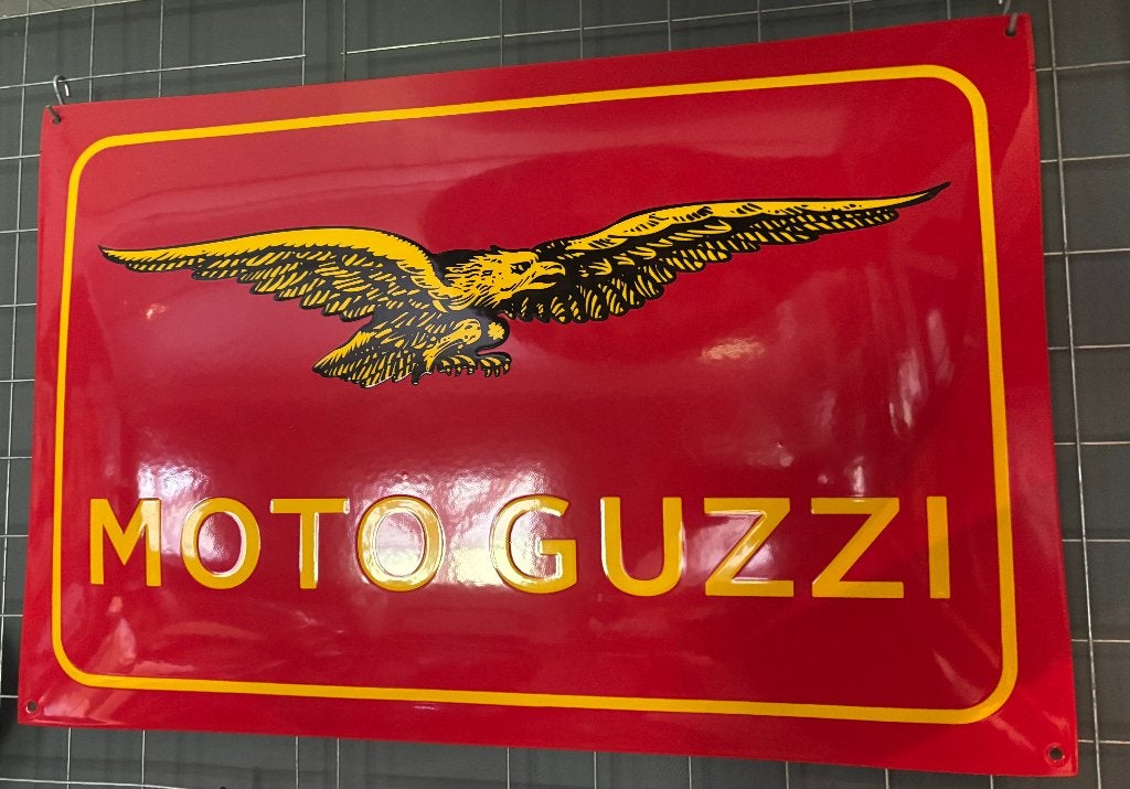 emaille reclamebord motoguzzi, Ophalen of Verzenden, Nieuw, Reclamebord