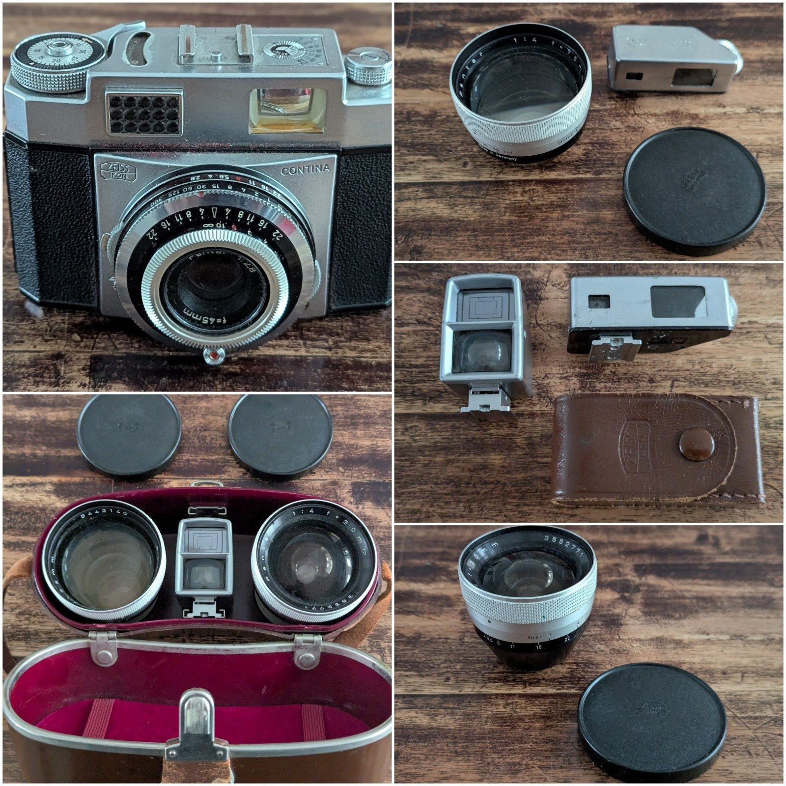 Zeiss Ikon Contina IIIA set 30 45 en 75mm, Ophalen of Verzenden, 1960 tot 1980, Fototoestel
