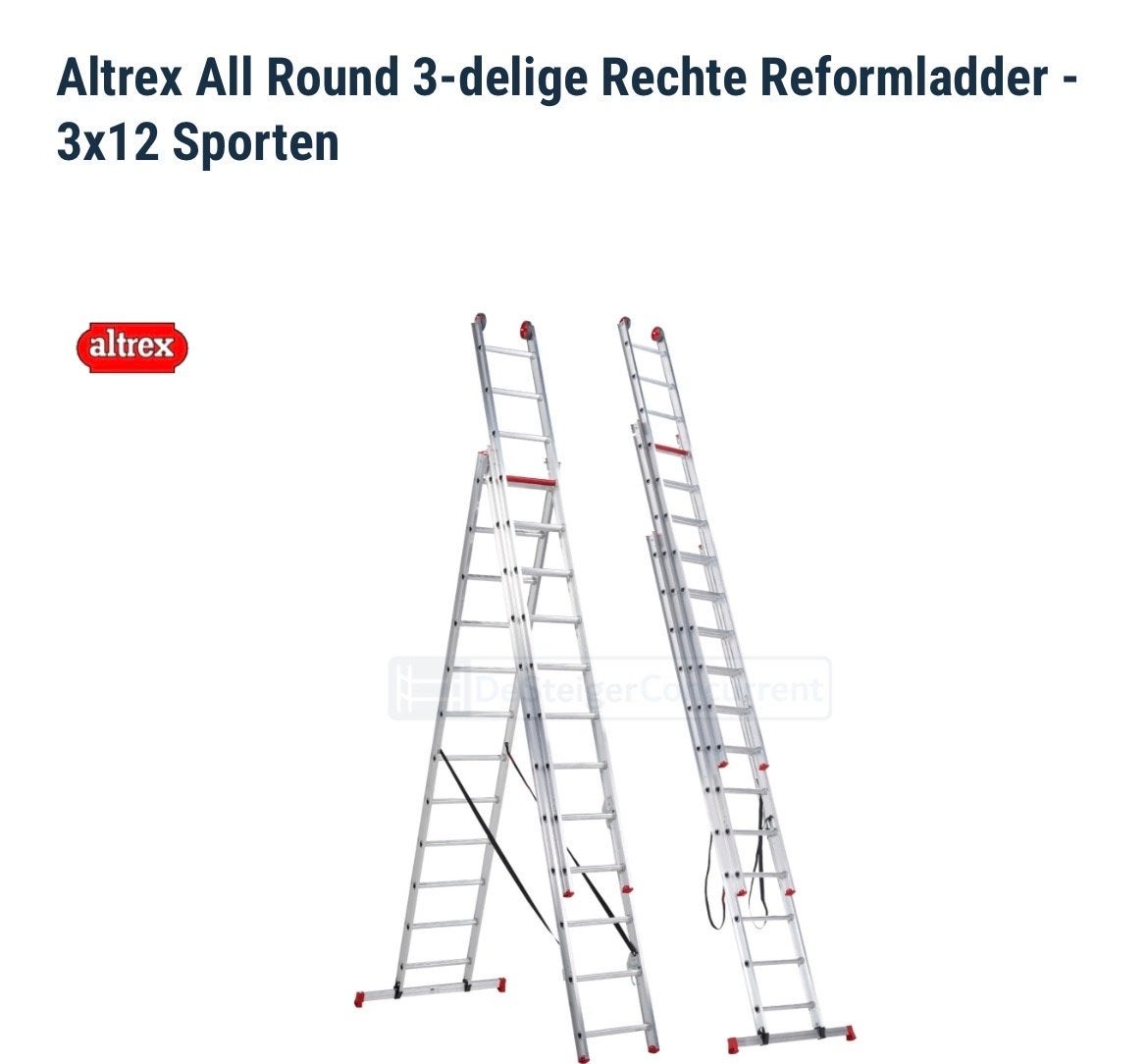 Altrex All Round 3-delige Reformladder - 3x12 Sporten, Ophalen, Gebruikt, Ladder, Opvouwbaar of Inschuifbaar