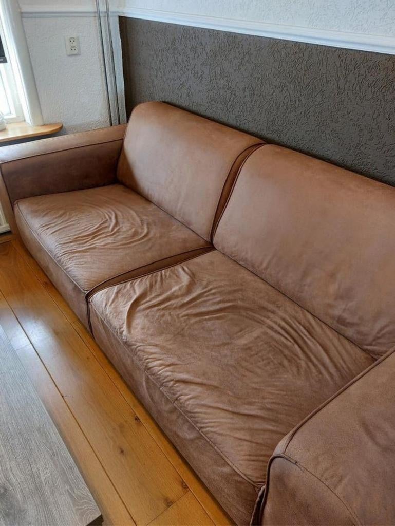 Bruine tweezitsbank in Vught - 230x90 cm, Gebruikt, Tweepersoons, 75 tot 100 cm, Ophalen of Verzenden
