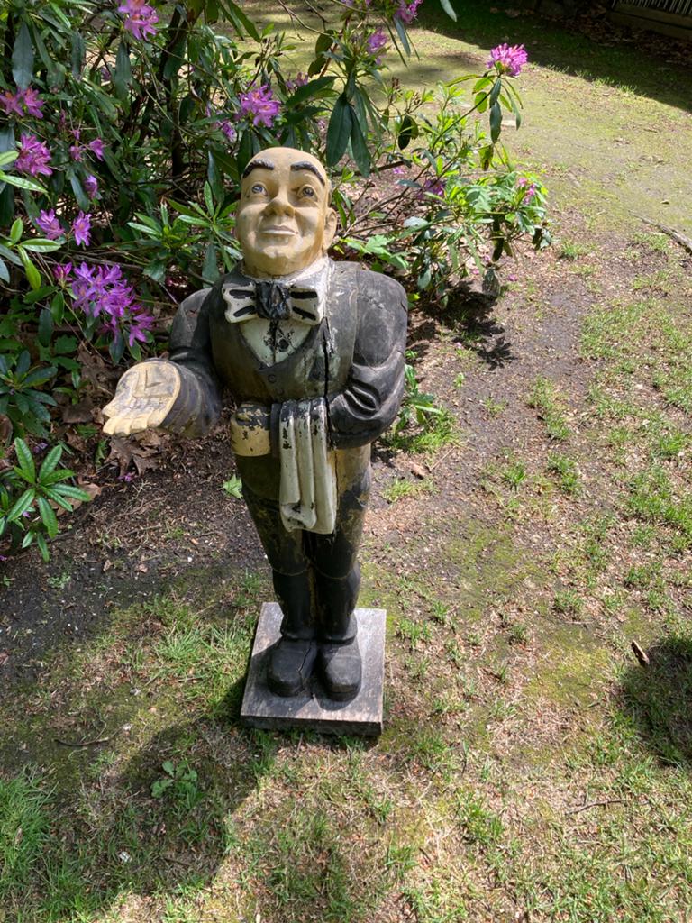 Vintage houten butler beeld - unieke decoratie, Antiek en Kunst, Ophalen of Verzenden